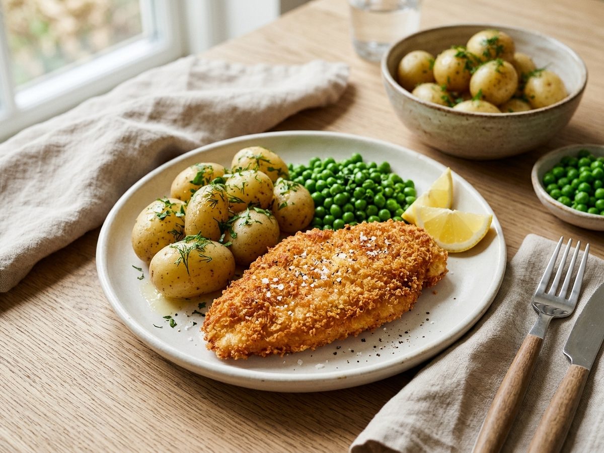 Kyllingeschnitzel fra airfryeren