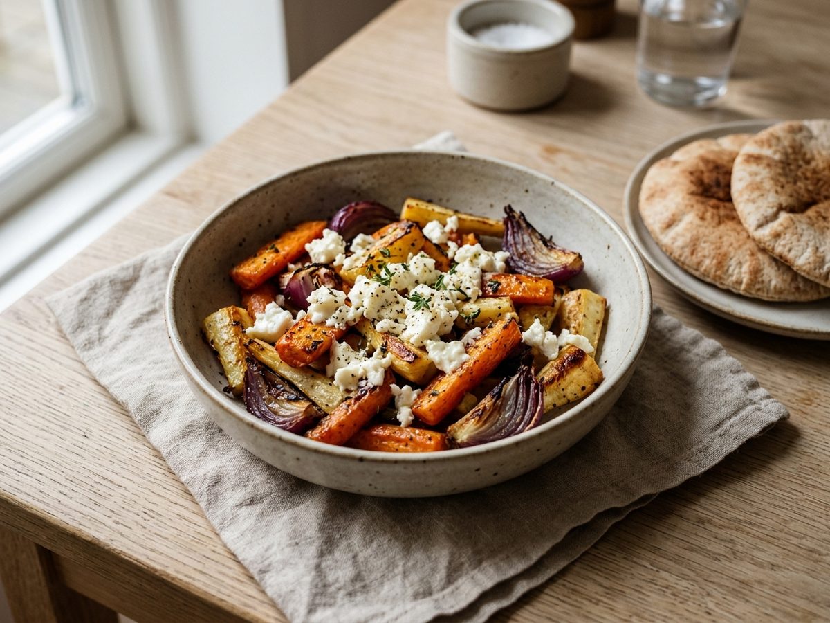 Airfryer rodfrugter med feta