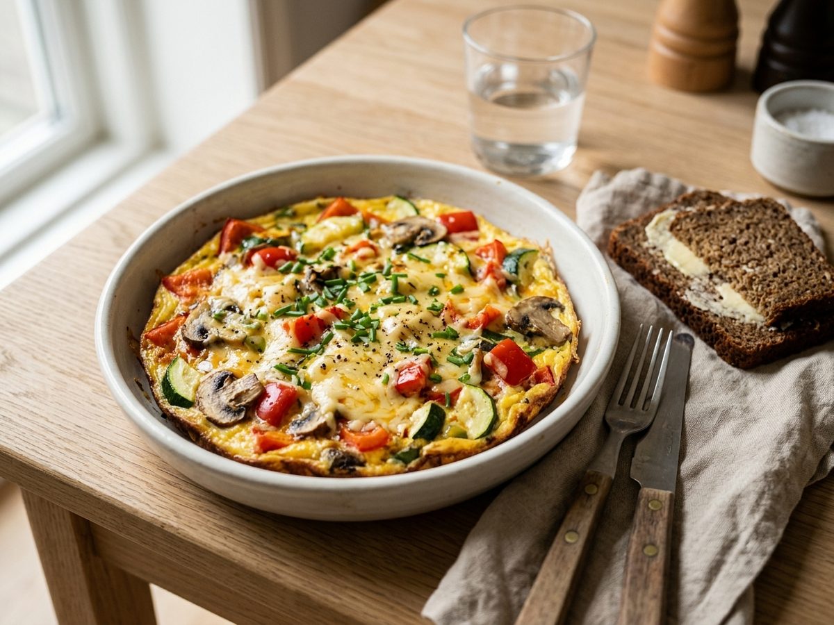 Omelet med grøntsager