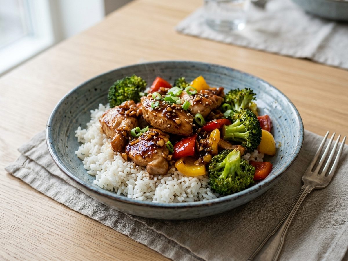 Mealprep kylling-risskål