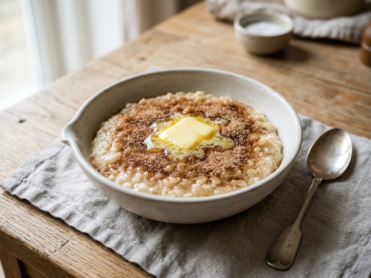 Risengrød med kanel og smørklat